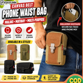 FXSAXUNN Waist Bag for man Phone Pouch Belt Bag Multifunctional Canvas Bag For Outdoor