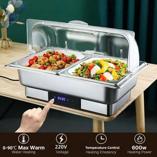 Roll Tap Chafing Dish Buffet Set Stainless Steel Chafer and Buffet Warmer  Electric food warmer