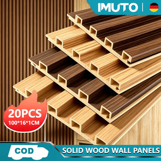 IMUTO 100*16*1.7cm Wall Panel 20PCS Wood Design Wall Decoration Waterproof Fireproof For Background