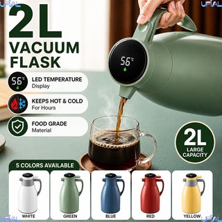 2L Thermos for Hot Water Heat Preservation Kettle Temperature Digital Display Thermo Flask