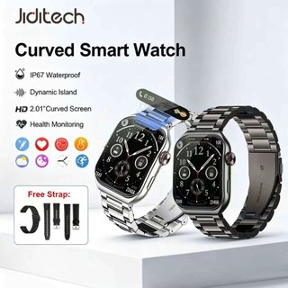 Jiditech Curved Smart Watch  2.01''HD Screen IP67 Waterproof With Dynamic Island Health Monitoring