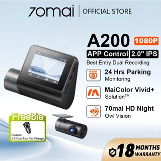 70mai A200 Dashcam 1080P Dual Channel Full HD+HDR 24H Parking Surveillance 2-Inch LED Screen DashCam