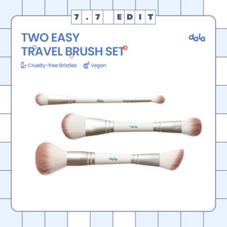DALA Two Easy Travel Brush Set - Soft Synthetic Bristles Professional