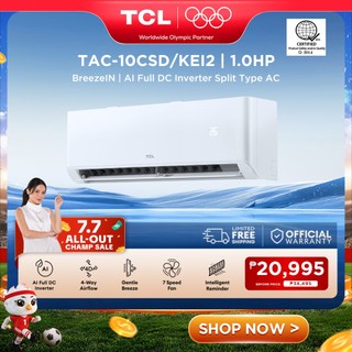 [NEW] TCL AI Full DC Inverter Split-type Aircon KEI2, BreezeIn Self-Cleaning Up to 75% Energy Saving
