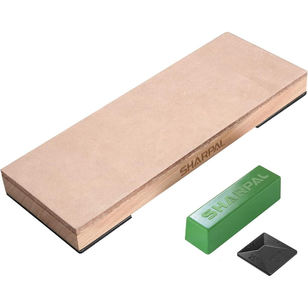 SHARPAL 204N Leather Honing Strop Kit 8x3 Inch with Polishing Compound Angle Guide