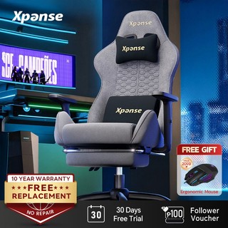 Xpanse Tech Fabric Gaming Chair Ergonomic Office Chair Game Chiar With Foot Rest 【30 Day Free Trial】