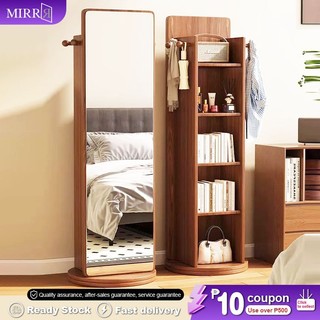 Full-length floor-standing mirror, storage cabinet, coat rack, One-piece rotating dressing mirror