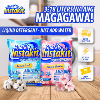 Sparkly Instakit DIY Liquid Detergent Kit - Ultra Power Clean Formula, 3L-18L Yield - Pack, Househol