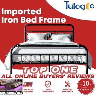 Tulogco European style Iron Bed Frame Metal Thickened Reinforced High Quality Iron Bed Sigle/Double