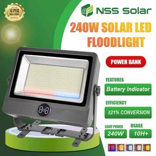 NSS Solar Lamp 360W Solar Floodlight USB Rechargeable IP67 Waterproof Outdoor LampBuilt-in solar pa