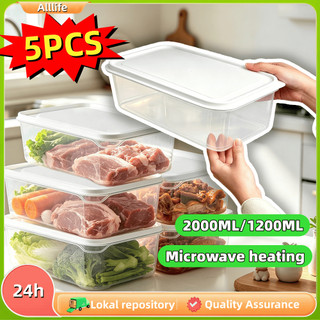 5Pcs Refrigerator Food Container with Lid Storage Box Fresh-keeping Kitchen Utensils