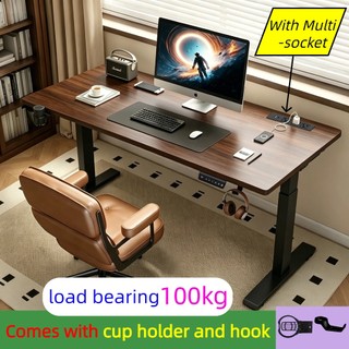 Electric Standing Desk Computer Table Adjustable Height Lift Study/Gaming/Office Table With Socket