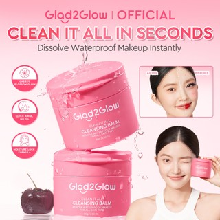 [NEW]Glad2Glow Clean It All Cleansing Balm 80g Makeup Remover Cherry Deep Cleanse Zero Residue