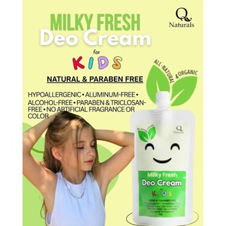 QNATURALS DEO CREAM MILKYFRESH FOR KIDS 15G ORGANIC & NATURAL HYPOALLERGENIC