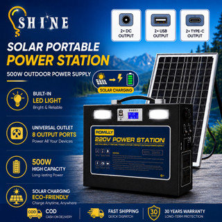 Portable Solar Generator 500W/220V Multi-Function Portable Big Capacity Power Station Emergency Back