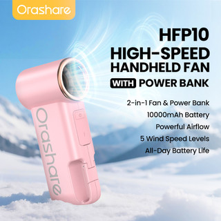 [HOT PROMO SALE] Orashare HFP10 Handheld Fan 10000mAh Rechargeable High Speed Fan With Powerbank 5-S