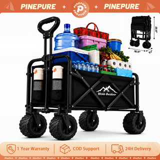 Camping trolley cart wagon trolley With Storage Basket Folding Wagon Family Shopping Tool truck