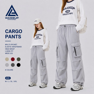 High Waist Cargo Pants Women Multi Pocket Breathable Thin Loose Ready Stock COD#8011#