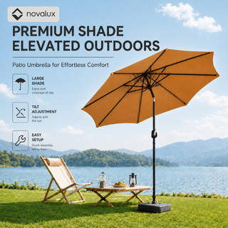 Large Outdoor Patio Umbrella | Garden Sun Shade Umbrella for Backyard & Outdoor Dining