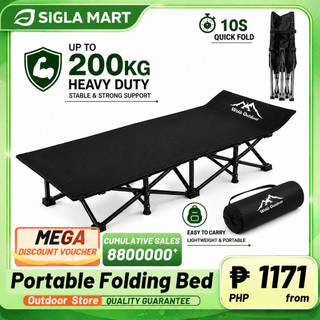 Folding Bed with Foam Heavy Duty Bed Outdoor Camping Bed Single Bed Adjustable Portable bed for Home
