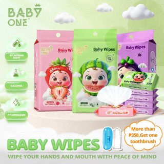BABYONE 6 in 1 Set Mini Baby Wipes 11 Sheets Each Travel Pack Easy Carry Out Soft Wet Wipes for Baby