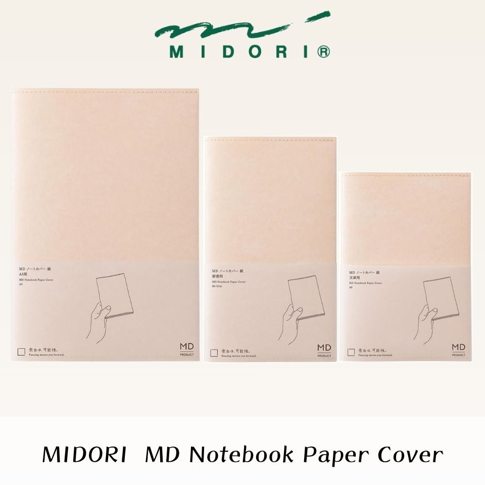 MIDORI MD Notebook Cover Paper A5, B6slim ,A6 Size Lightweight Protective Paper Cover DESIGNPHIL Off