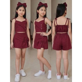 New lily terno for kids fit 7-10 years old linen fabric