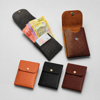 TOP MEN PH Premium PU Leather Card Holder Slim Minimalist Wallet with Snap Button Closure