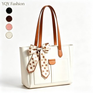 YQY Fashion High quality Leather Handbags Shoulder Bag with scarf office bag totebag for woman 7132