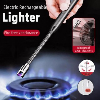 USB Electric Rechargeable Kitchen Lighter Windproof LED Plasma Arc Flameless Candle