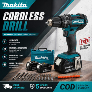 48V Cordless Hammer Drill Driver Set Heavy Duty with Free Two 48V Batteries