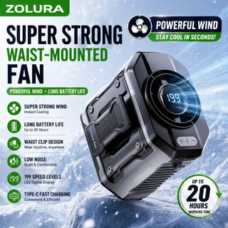 ZOLURA Y6 199 Levers 4-in-1 high speed multi-purpose Turbol waist mountain fan  with LED light