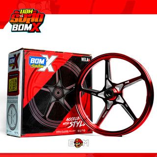 BOM X VELA Mags 5 Spokes Slanted CNC Alloy Rims Motorcycle Wheels - 14s