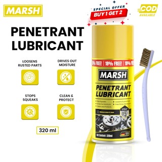 Marsh Penetrant Lubricant + Brass Wire Brush Combo 320ml Rust Remover Spray