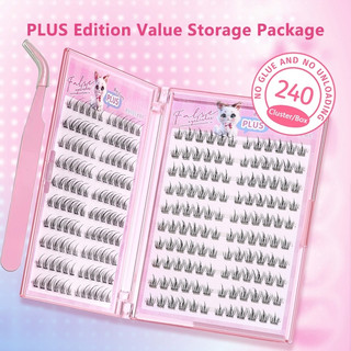 Large Capacity False Eyelashes Self-Adhesive New Upgraded Softer Lashes Glue-Free 10-12mm Natural