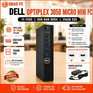 Dell Optiplex 3050 Micro Mini PC I5-7400 | 8GB RAM DDR4 | 128GB NVMe | 256GB SSD