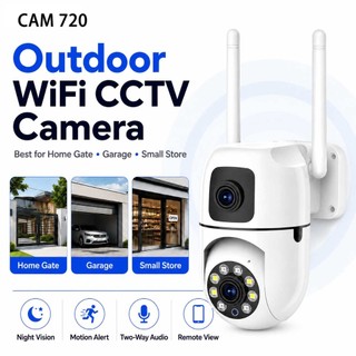 Dual Lens WiFi CCTV Camera 1080P Outdoor Security Camera Night Vision Motion Detection Phone View