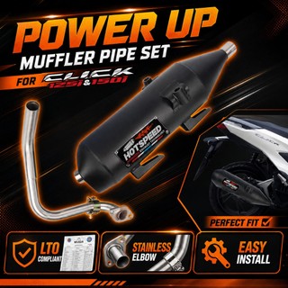 HOTSPEED Muffler Pipe For Click 125i 150i Original Power Pipes V3 With Stainless Elbow 1set LTO