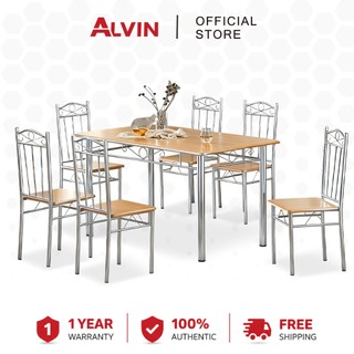 ALVIN Dining Table Set with 4 Chairs Home Living Dining Furniture Dining Table 4 Chairs