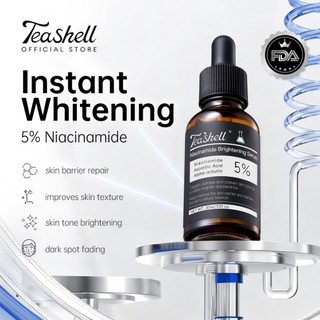 【FDA Approved】Teashell Whitening Serum 5% Niacinamide & Alpha Arbutin 30ml - Fade Dark Spots Brighte