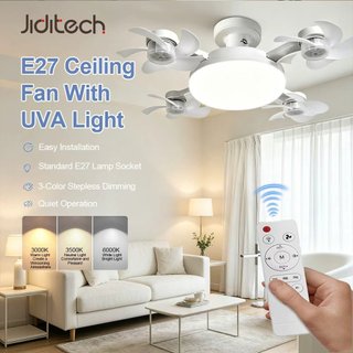 Jiditech Ceiling UAV Light Fan E27 50CM-60W 3 Color 2-IN-1 Fan Ceiling Light Fan With Remote Control