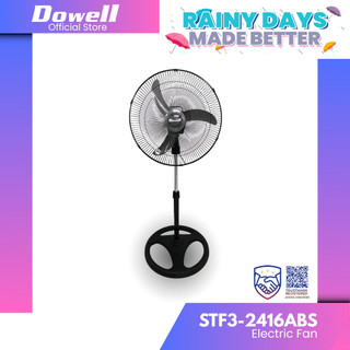 Dowell 16" Stand Fan with 3 Leaf ABS Banana Blade I STF3-2416ABS