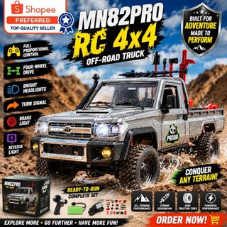 1/12 Full Scale RC Car Waterproof 2.4G 4WD Off-Road Truck MN82 PRO Upgraded Version For Boys
