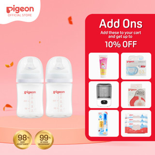Pigeon Official- New and Improved Wideneck PP Feeding Bottle 160ml, slow flow, 2pcs in a box,