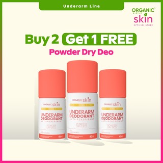Organic Skin Japan Intensive Whitening Underarm Powder Dry Deodorant Under Arm Deo Roll on Set of 3