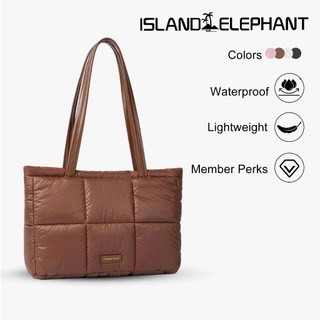 ISLAND ELEPHANT Fashion puffer Tote Bag Large Capacity Waterproof Shoulder Bag
