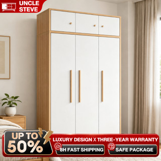Large Capacity Wardrobe Closet MDF Bedroom Storage Cabinet Multi Door Wooden Organizer