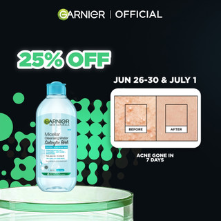 Garnier Anti Acne Micellar Water w/ Salicylic Acid - Makeup Remover, Toner for Pimples (125ML/400ML)