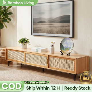 【On Hand】Bamboo TV Cabinet High-Grade Multi Functional TV Storage Cabinet For Living Room Cabinet Tv