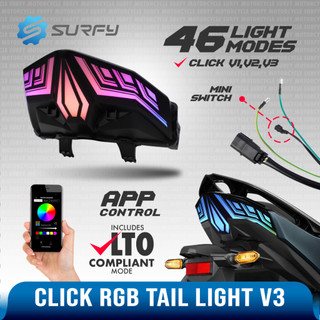 SharkPower Click 125/150 v3 v4 Totem LED Tail Light RGB Design Smoke Lens App Customization 46Modes